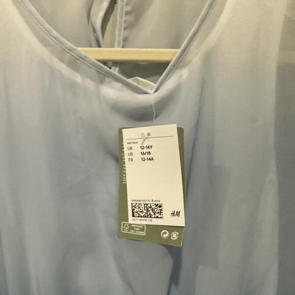 H&M blue Chiffon Ombre pattern dress NWT size 16/18 - Picture 7 of 10